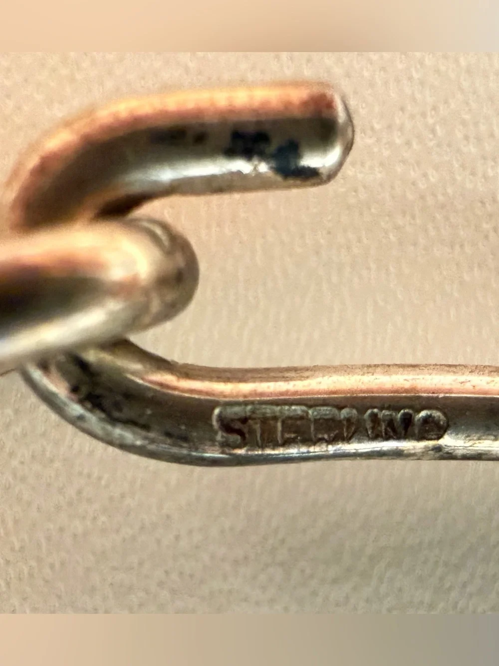 Vintage 90s Sterling Silver Celestial Full Moon Geometric Hook Bangle Bracelet